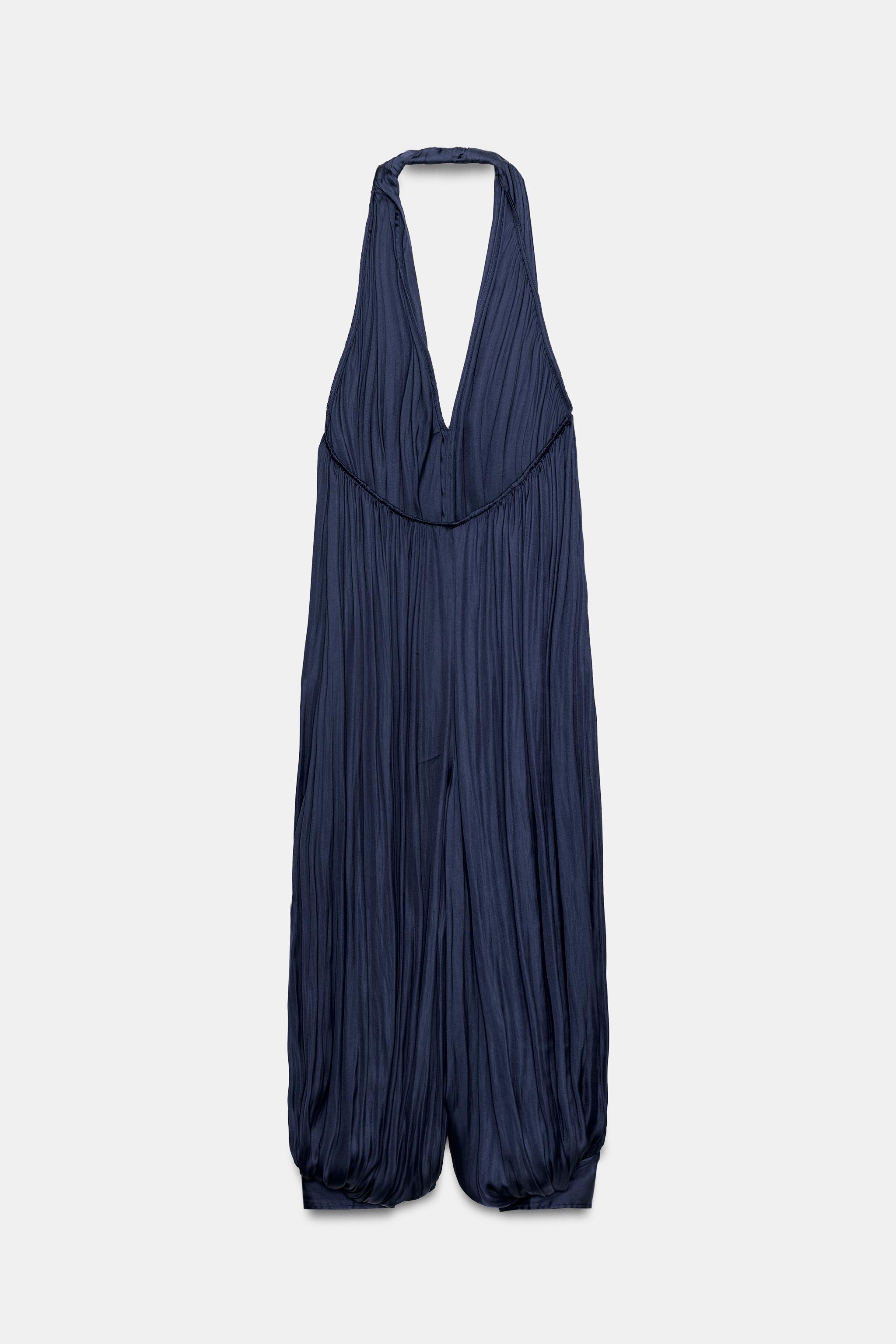 ZW COLLECTION SATIN EFFECT HALTER JUMPSUIT